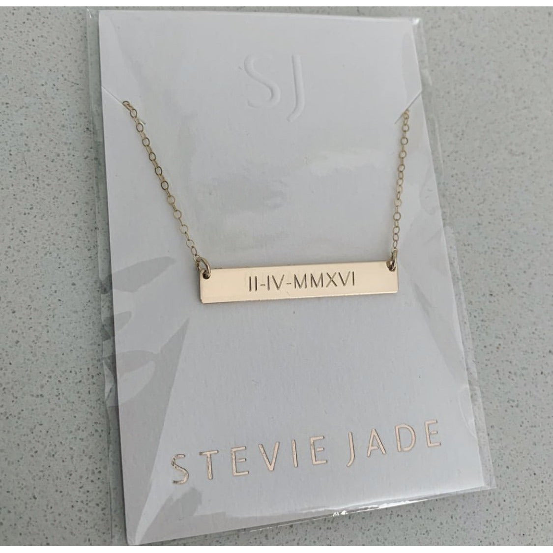 Roman Numeral Bar Necklace