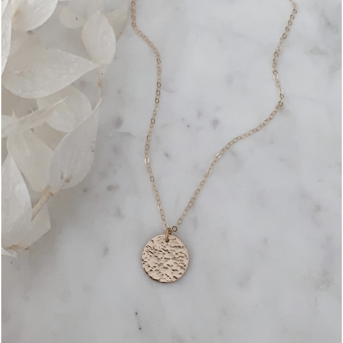 Textured Disc Necklace